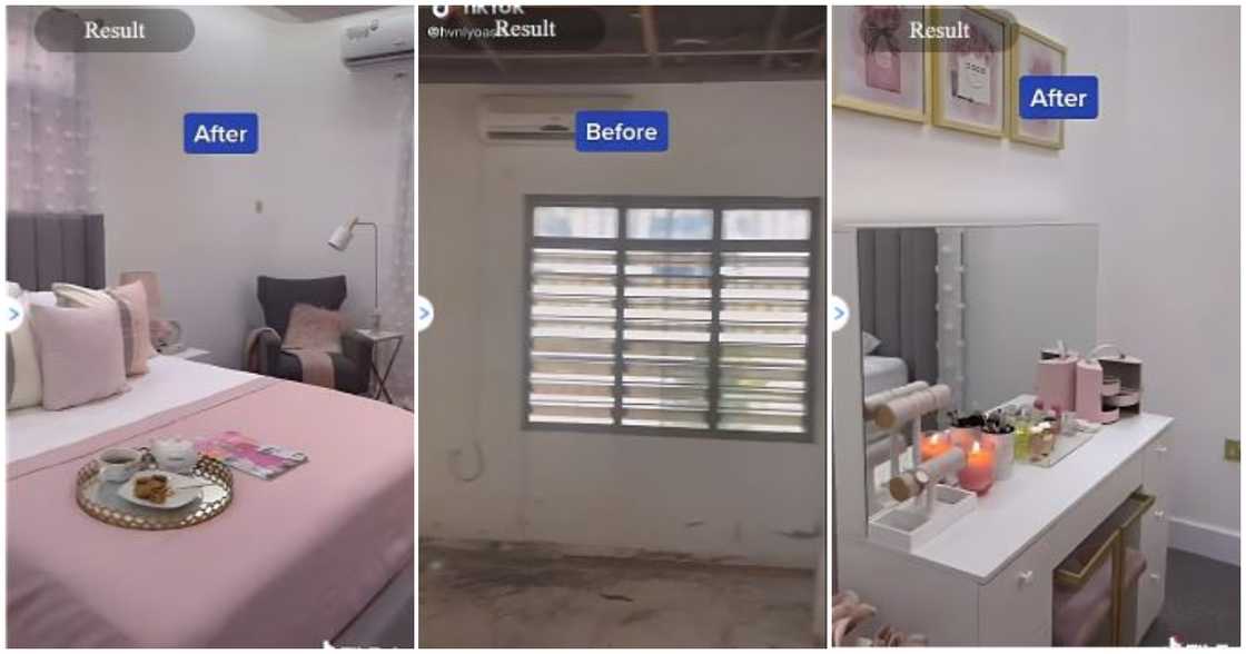A TikToker shares a video showing the massive transformation of her bedroom A TikToker shares a video showing the massive transformation of her bedroom