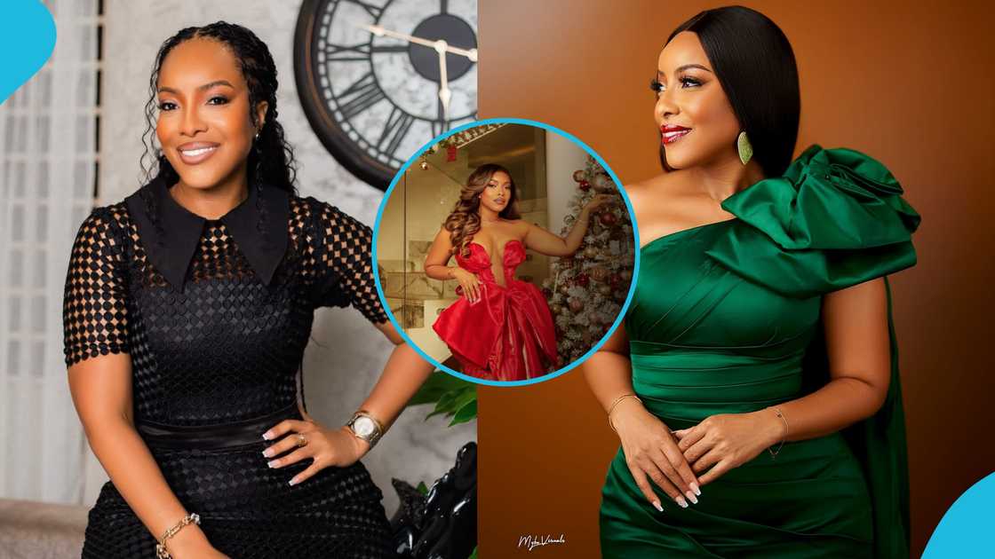 Joselyn Dumas, Ghanaian Actresses, Christmas Photoshoot, Red Gown, Celebrity Styles, Ghanaian Fashion Designers