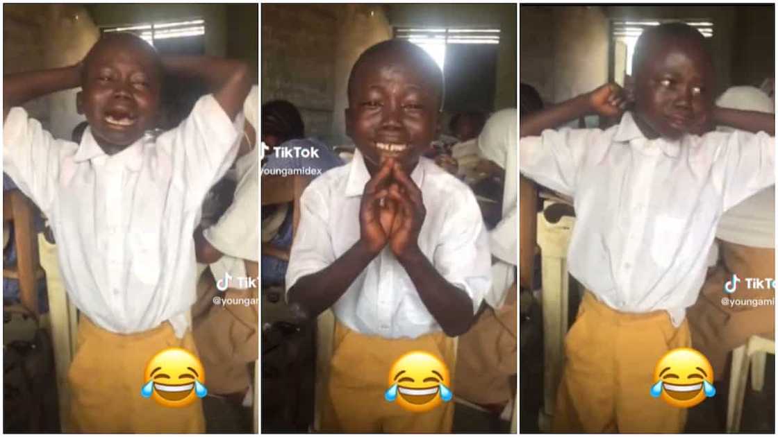 Boy cried bitterly in class/his classmates laughed. Boy cried bitterly in class/his classmates laughed.