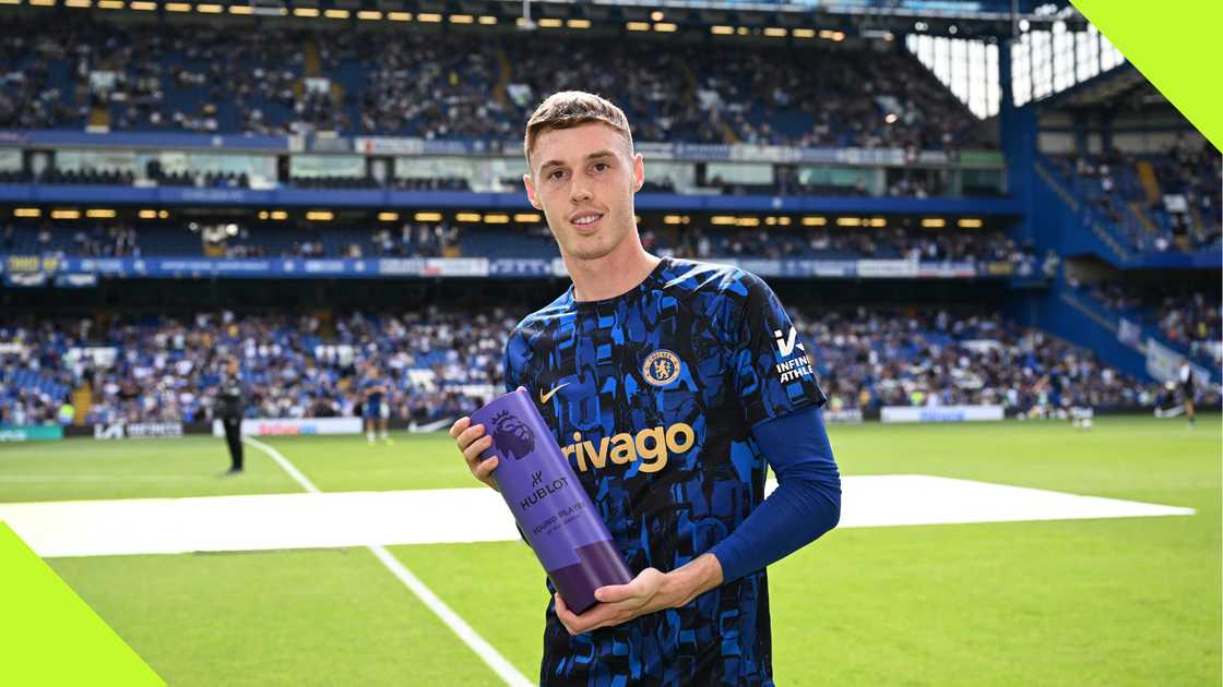 Cole Palmer with the Premier League Young Player of the Year award Cole Palmer with the Premier League Young Player of the Year award