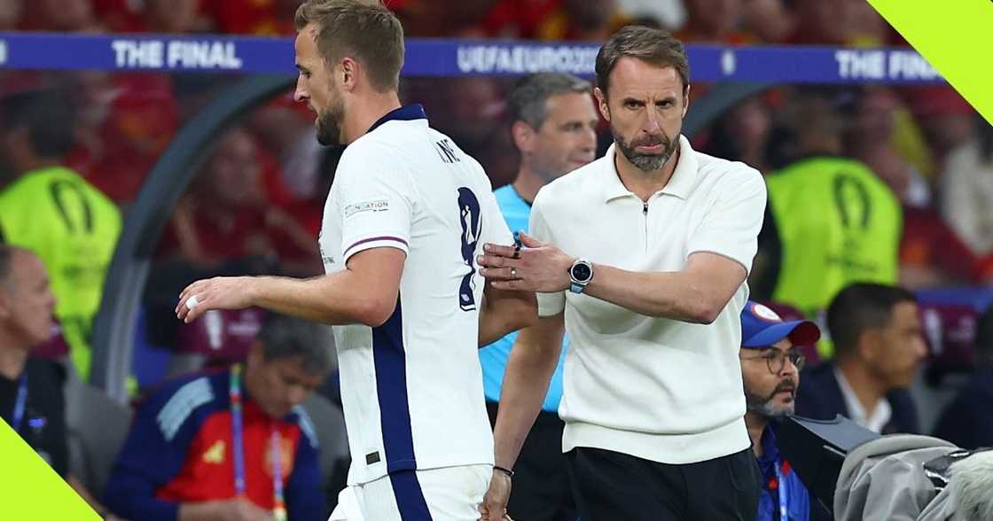 Harry Kane substituted by Gareth Southgate in Euro 2024 final. Harry Kane substituted by Gareth Southgate in Euro 2024 final.