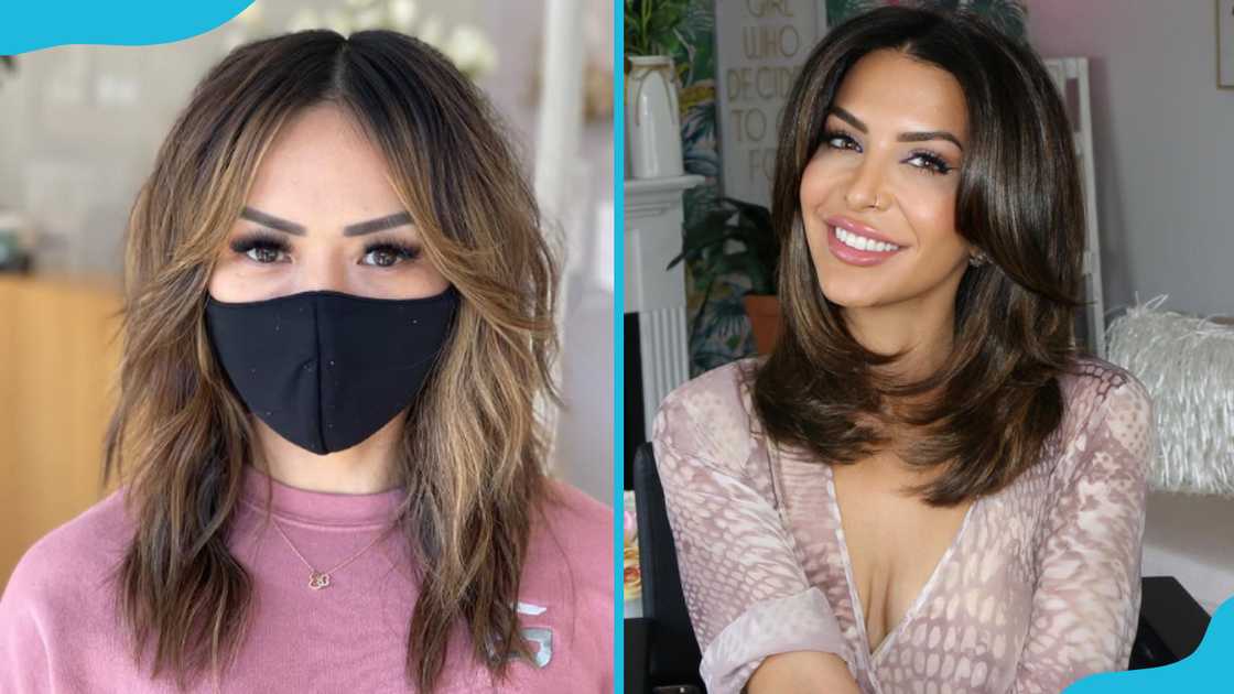 Curtain bands with mid-length hair Curtain bands with mid-length hair