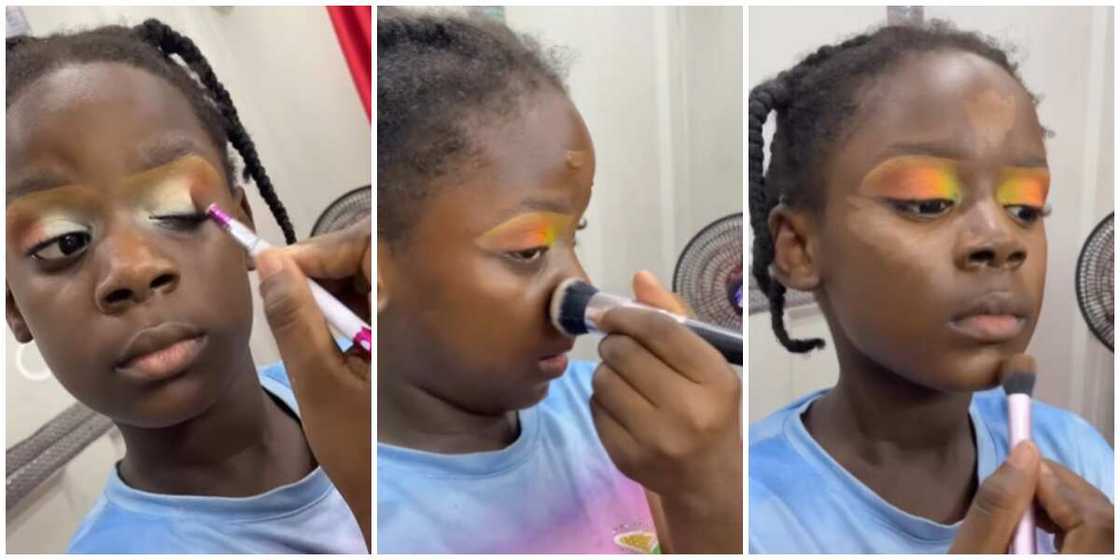 Photos of the 8-year-old makeup artist in training Photos of the 8-year-old makeup artist in training