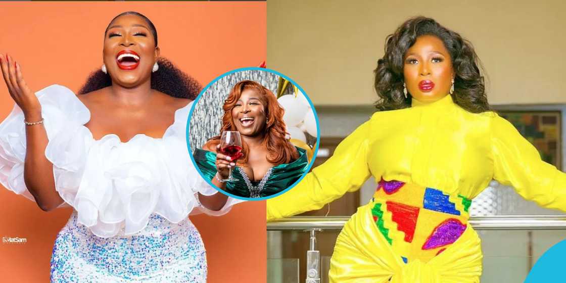 Ghanaian actress Gloria Sarfo looks lovely in a custom-made green ruched dress Ghanaian actress Gloria Sarfo looks lovely in a custom-made green ruched dress