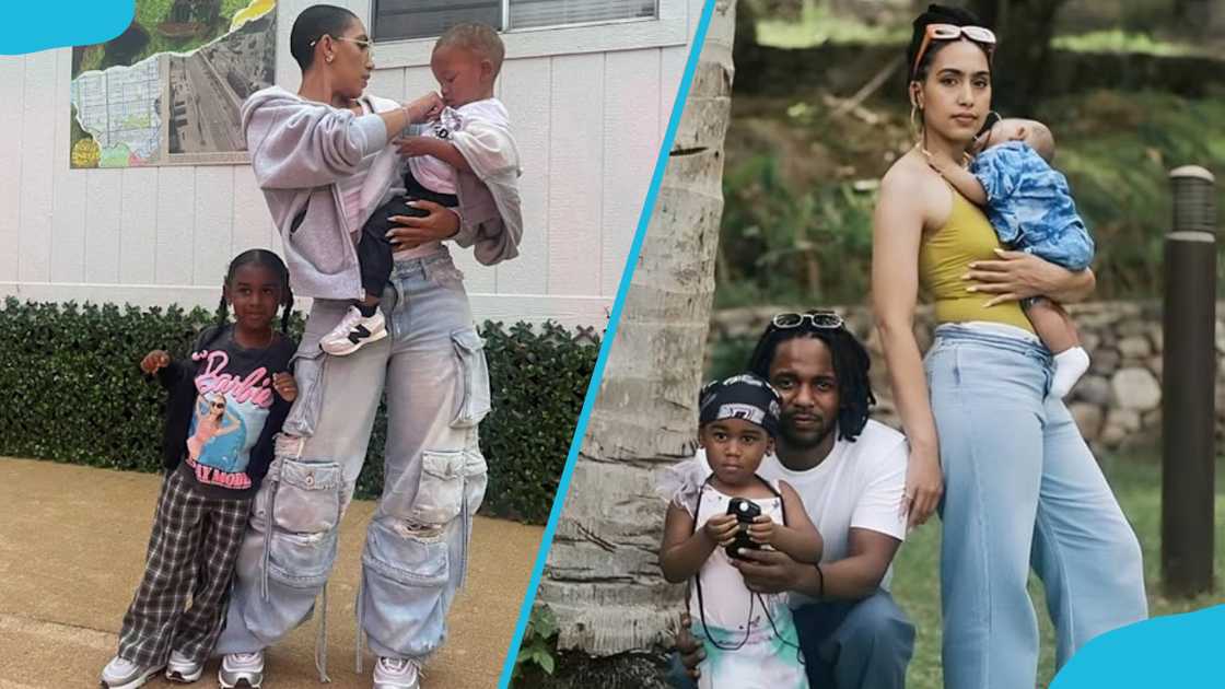 Kendrick Lamar, his fiancée, Whitney Alford, and their kids Kendrick Lamar, his fiancée, Whitney Alford, and their kids