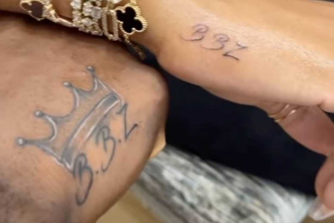 LeBron James has a BBZ tattoo under his crown tattoo on his arm LeBron James has a BBZ tattoo under his crown tattoo on his arm