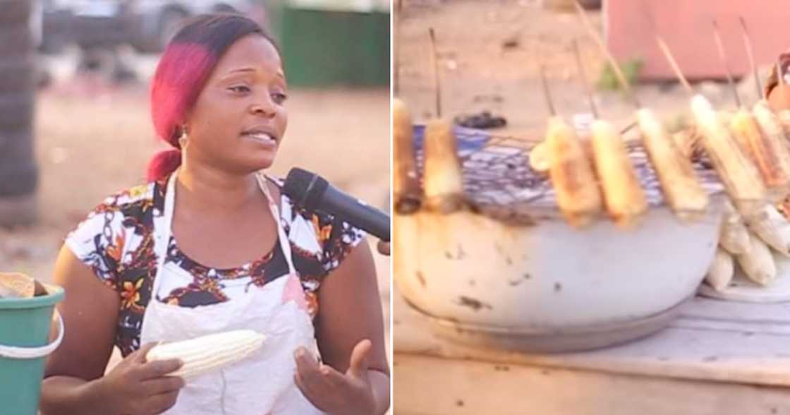 Ghanaian mom who sells roasted corn