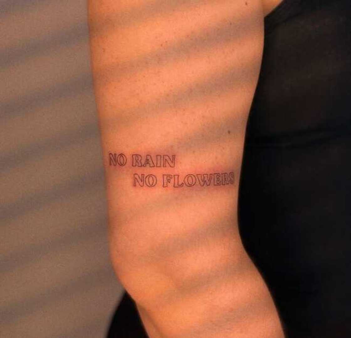 No rain, no flowers tattoo No rain, no flowers tattoo