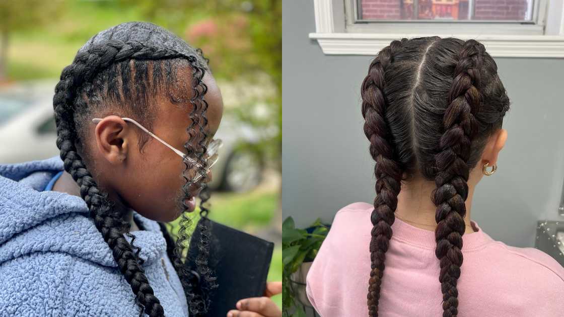 Stylish two-braided style for kids Stylish two-braided style for kids