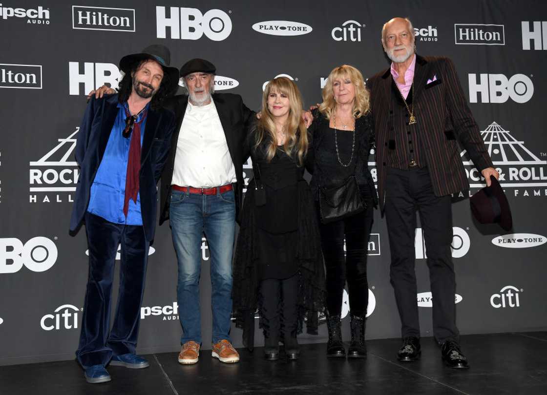 From L to R: Mike Campbell, John McVie, Stevie Nicks, Christine McVie, and Mick Fleetwood.