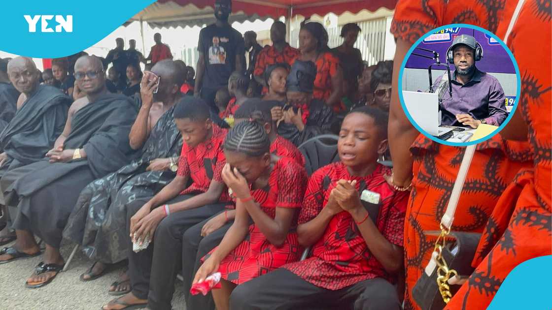 The children of the late Francis Yaw Frimpong aka Pooley during his funeral rites at the Heroes Park in Kumasi on March 6, 2025 The children of the late Francis Yaw Frimpong aka Pooley during his funeral rites at the Heroes Park in Kumasi on March 6, 2025