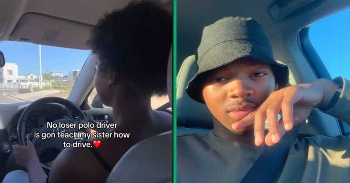 A little brother shared a TikTok video teaching his sister how to drive. A little brother shared a TikTok video teaching his sister how to drive.