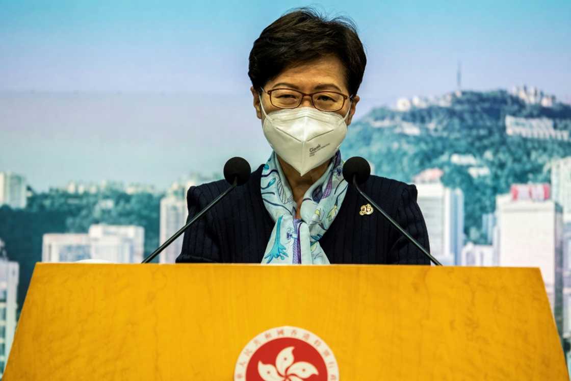 Hong Kong Chief Executive Carrie Lam said the Covid case numbers were rising but were 'not an alarm bell yet'. Hong Kong Chief Executive Carrie Lam said the Covid case numbers were rising but were 'not an alarm bell yet'.