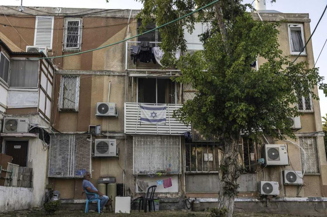 The city of Ashkelon features long rows of decrepit concrete buildings The city of Ashkelon features long rows of decrepit concrete buildings