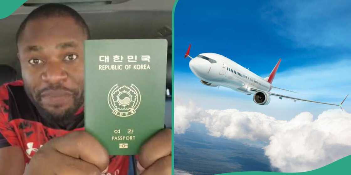 Man who has Korean passport. Man who has Korean passport.