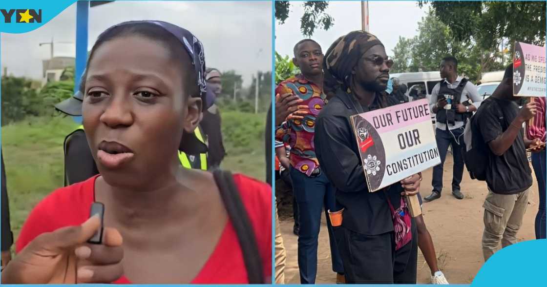 Photo of a Ghanaian protestor at the Free The Citizens and Anti Galamsey demonstration