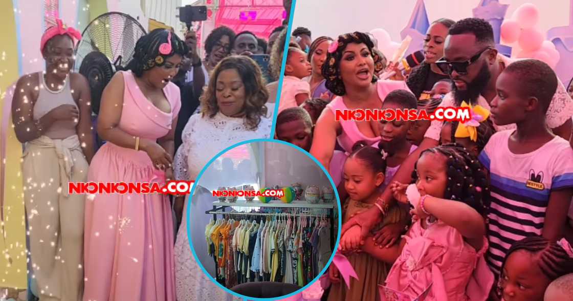 Nana Ama McBrown stole the spotlight with her beautiful dress as she unveiled her new business at East Legon. Nana Ama McBrown stole the spotlight with her beautiful dress as she unveiled her new business at East Legon.