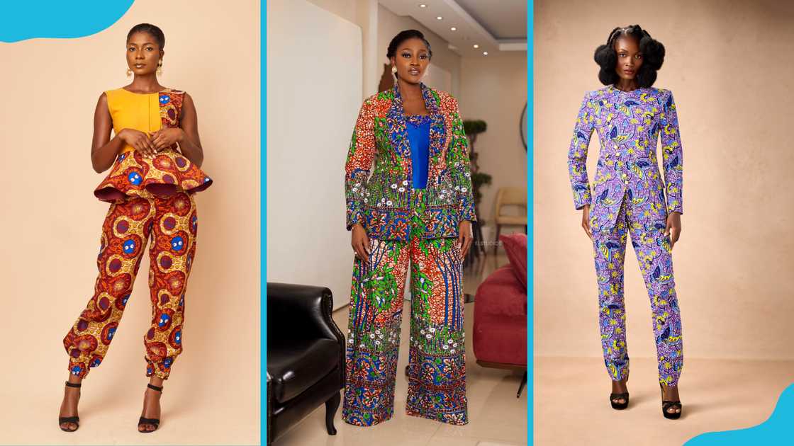 Women wearing Ankara trousers and tops Women wearing Ankara trousers and tops