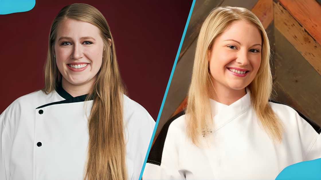 Meghan Gill smiling in a chef's white uniforms Meghan Gill smiling in a chef's white uniforms