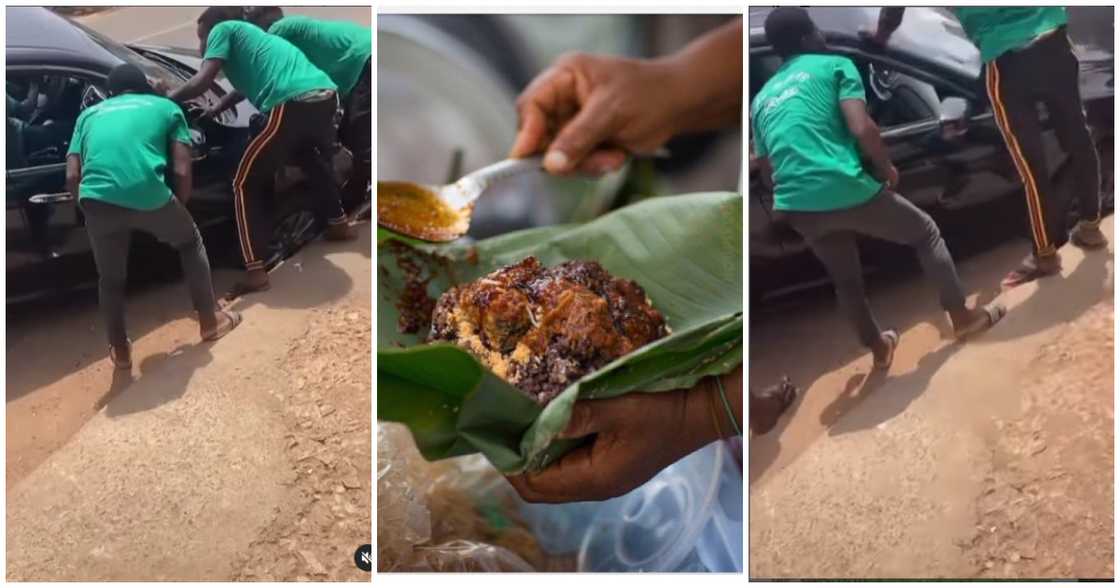 Man Crashes Car He Borrowed From Friend To Impress Waakye Seller; Video Drops