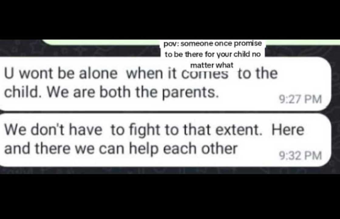 The father gave hope that he would be in his child's life no matter what.