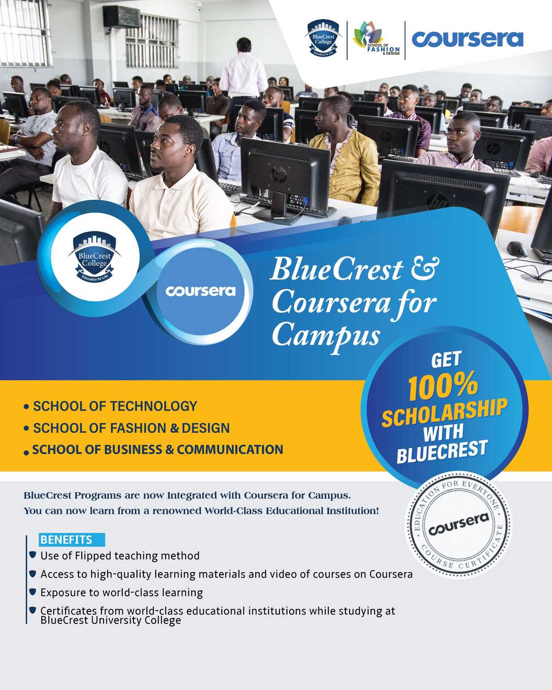 Bluecrest University College Partners With Coursera For Flipped And Hybrid Learning Bluecrest University College Partners With Coursera For Flipped And Hybrid Learning