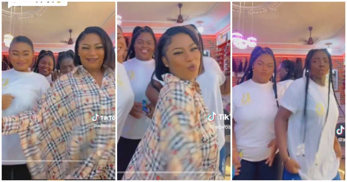 Photo of saloon owner and her workers Photo of saloon owner and her workers