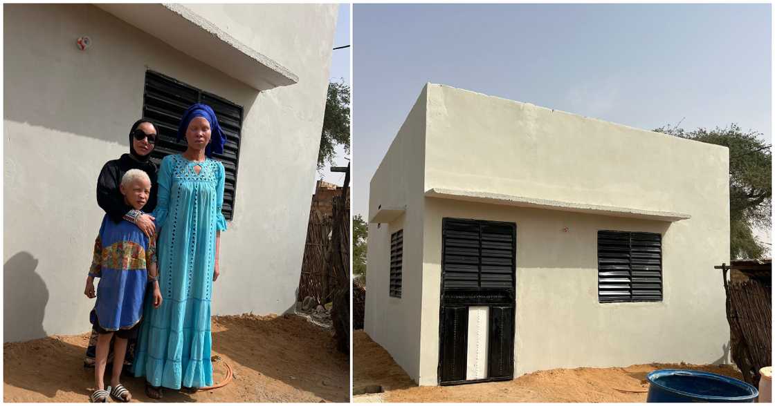 An albino family and a house