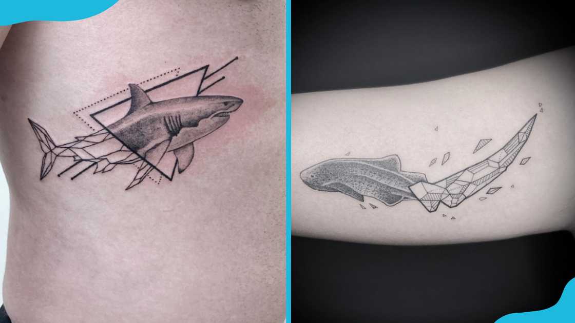 Geometric shark tattoos