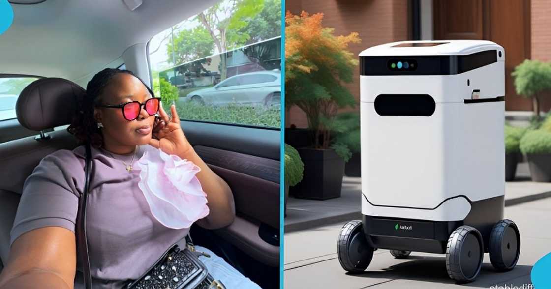 Ghanaian lady, technology advancement, AI delivery machine, food orders, China