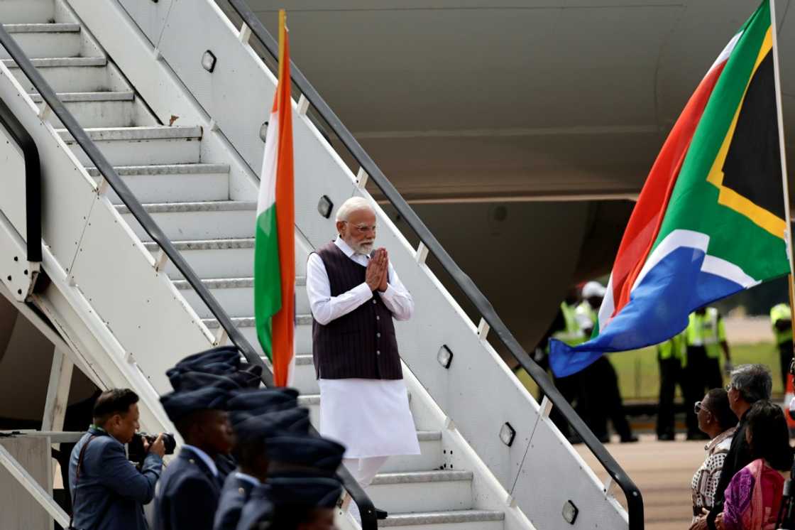 India's Prime Minister Narendra Modi is among a host of world leaders at the Johannesburg summit India's Prime Minister Narendra Modi is among a host of world leaders at the Johannesburg summit