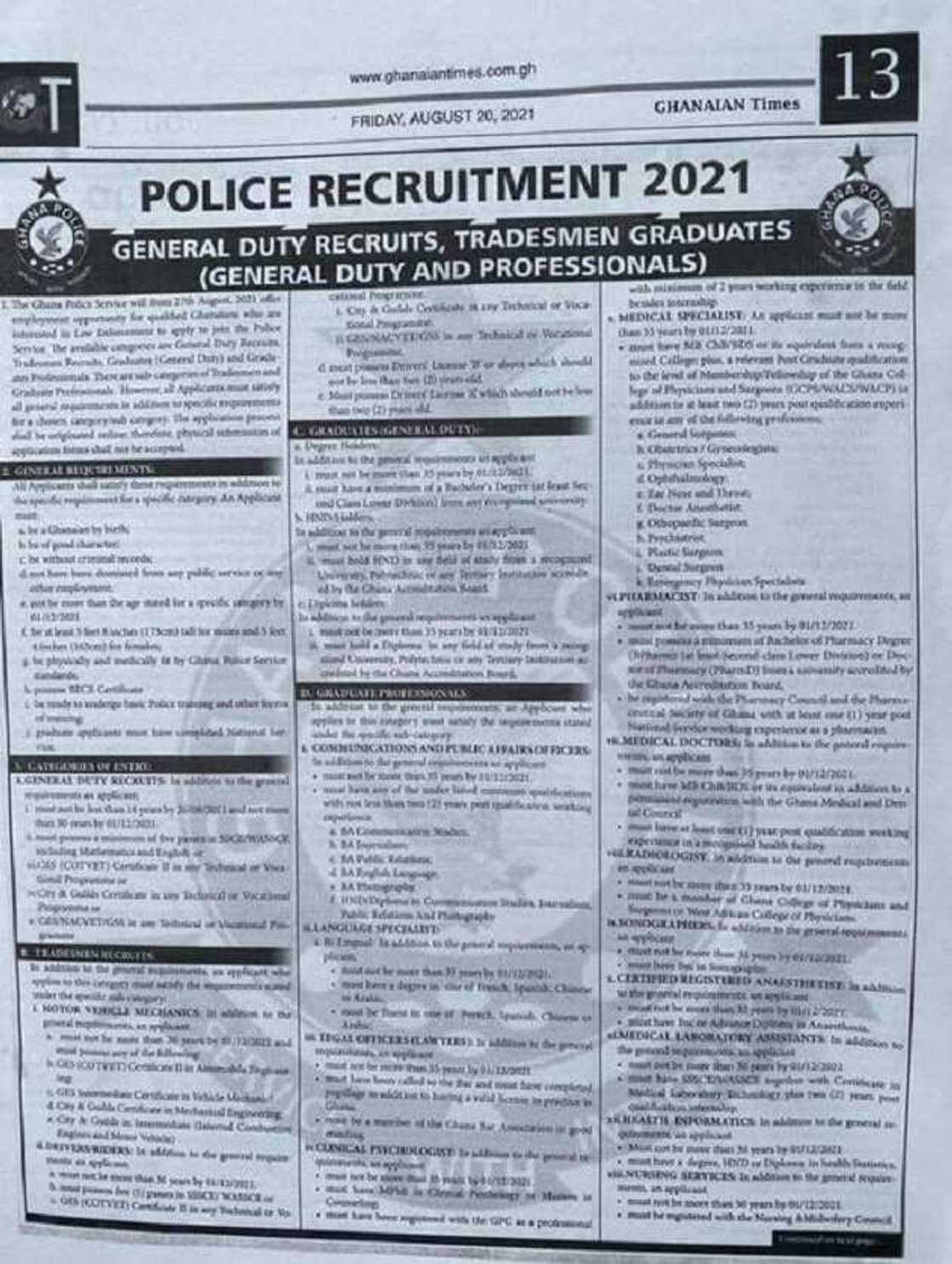 Ghanaians not happy as Police Service announces recruitment; claim protocol is involved Ghanaians not happy as Police Service announces recruitment; claim protocol is involved