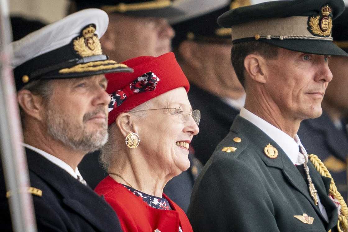 Queen Margrethe, seen flanked by her sons Crown Prince Frederik and Prince Joachim at an August parade, is now Europe's longest-serving monarch -- and only queen Queen Margrethe, seen flanked by her sons Crown Prince Frederik and Prince Joachim at an August parade, is now Europe's longest-serving monarch -- and only queen