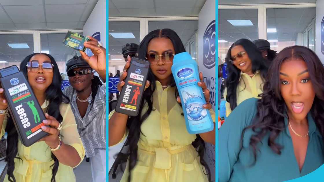 Nana Ama McBrown, Stonebwoy and his wife, Dr Louisa Satekla, Ghandour Cosmetics, Jejereje Nana Ama McBrown, Stonebwoy and his wife, Dr Louisa Satekla, Ghandour Cosmetics, Jejereje