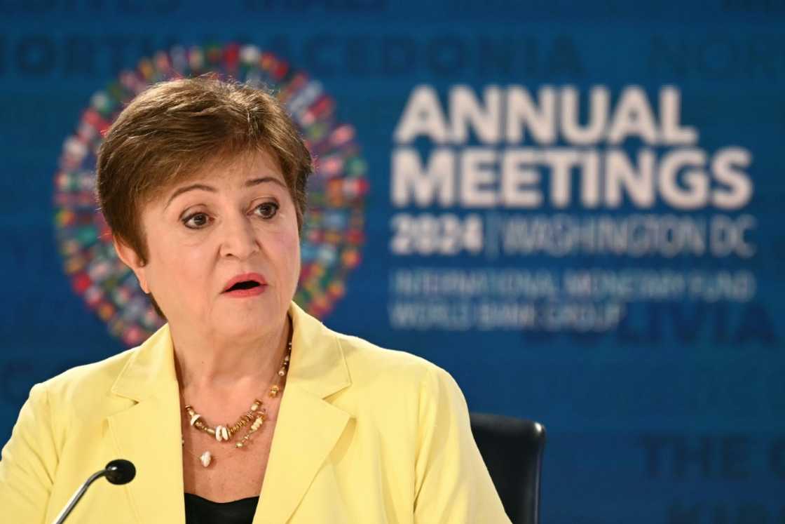 International Monetary Fund Managing Director Kristalina Georgieva, seen in October 2024, said the IMF is likely to cut its growth outlook due to trade ucnertainty, according to prepared remarks International Monetary Fund Managing Director Kristalina Georgieva, seen in October 2024, said the IMF is likely to cut its growth outlook due to trade ucnertainty, according to prepared remarks