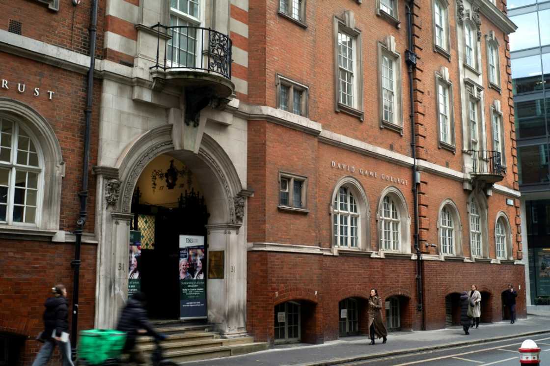 People walk outside David Game College in central London, which has launched a pilot project for Britain's first teacherless AI classroom People walk outside David Game College in central London, which has launched a pilot project for Britain's first teacherless AI classroom