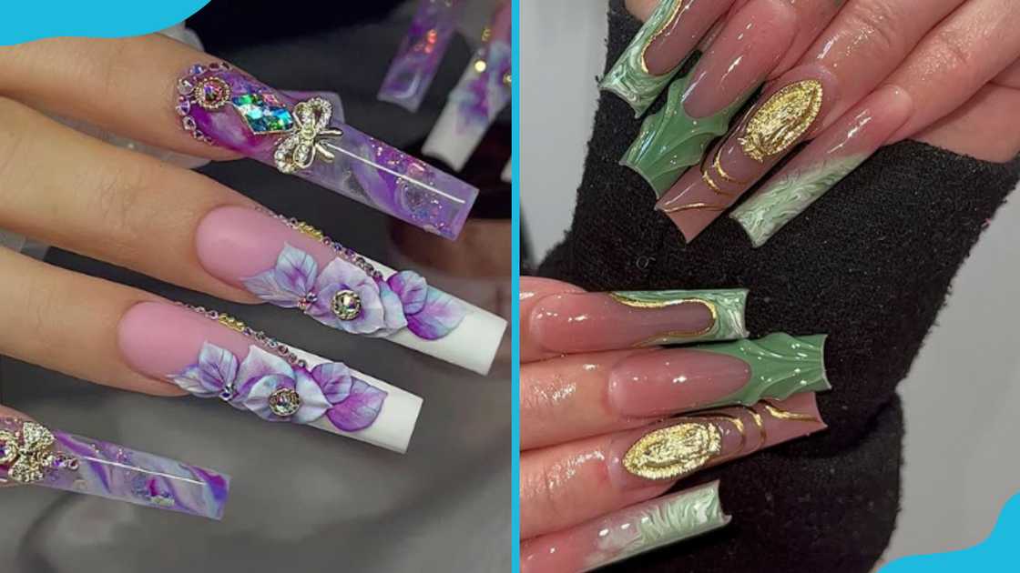Marble coffin nails Marble coffin nails