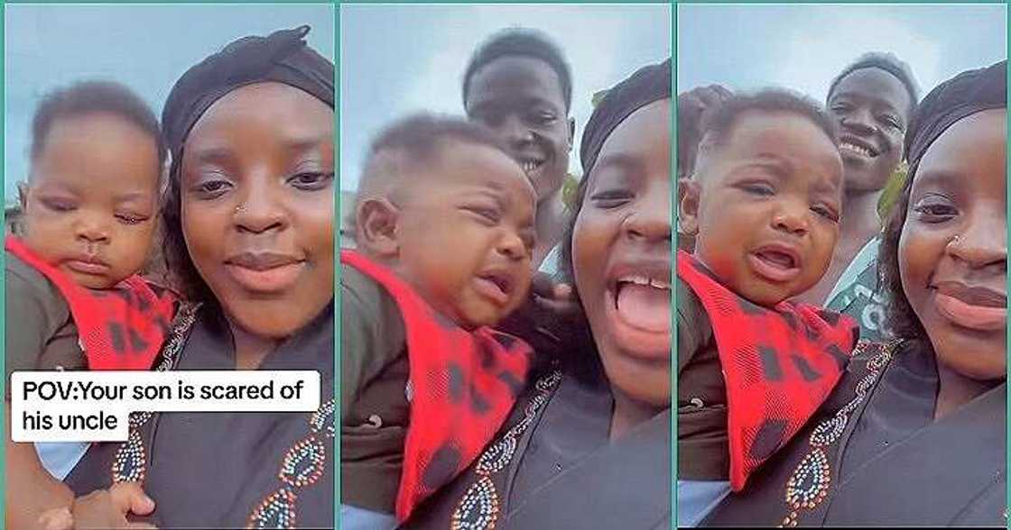 Mum shares video of baby who's so scared of uncle Mum shares video of baby who's so scared of uncle