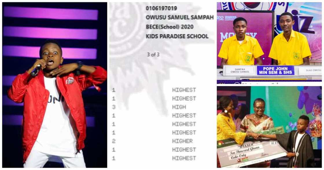 Photos of Sampah Owusu Samuel who won Talented Kidz and later went to NSMQ