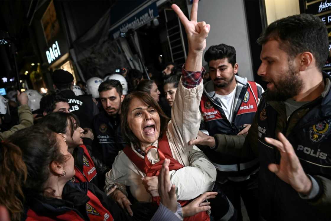 Police detained some supporters of Fincanci during protests over her arrest Wednesday Police detained some supporters of Fincanci during protests over her arrest Wednesday