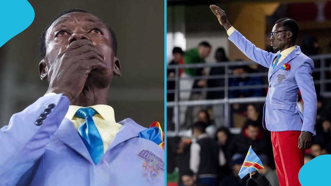 Kuka Mboladinga, DR Congo fan, Kuka Mboladinga mimics Patrice Lumumba, 2025 AFCON. Kuka Mboladinga, DR Congo fan, Kuka Mboladinga mimics Patrice Lumumba, 2025 AFCON.