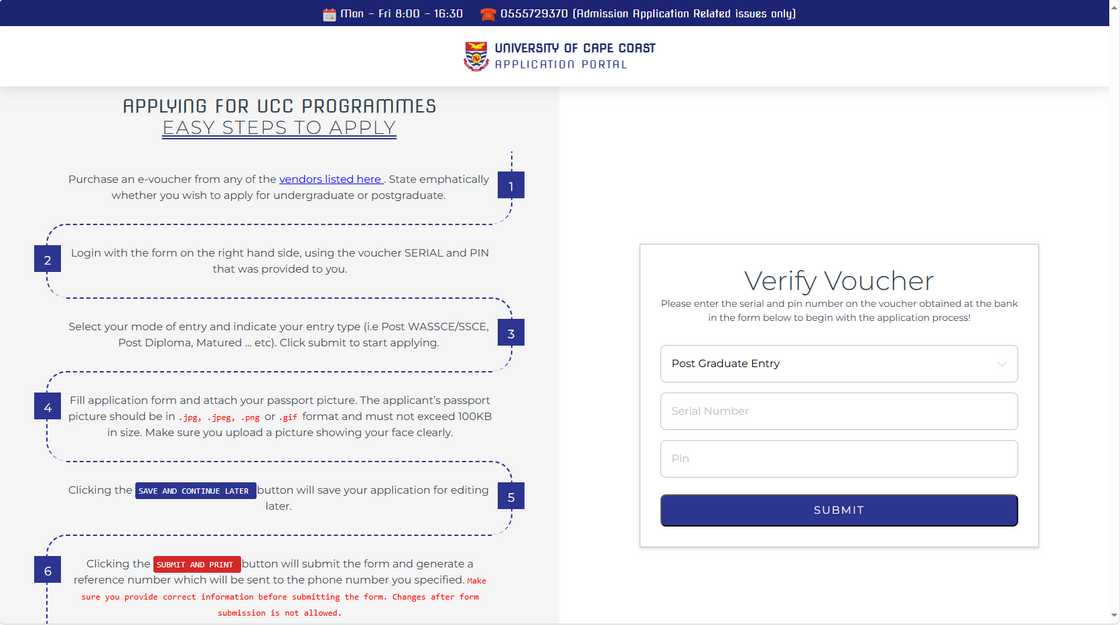 UCC application portal UCC application portal