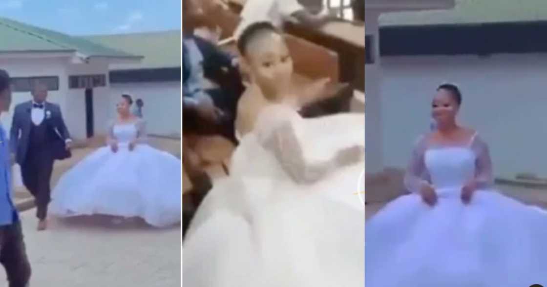Double celebration: Final year student writes last paper on wedding day in her gown (video) Double celebration: Final year student writes last paper on wedding day in her gown (video)