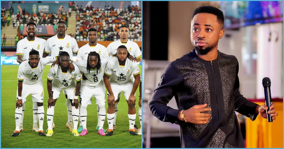 Photo of Black Stars team and Ghanaian pastor