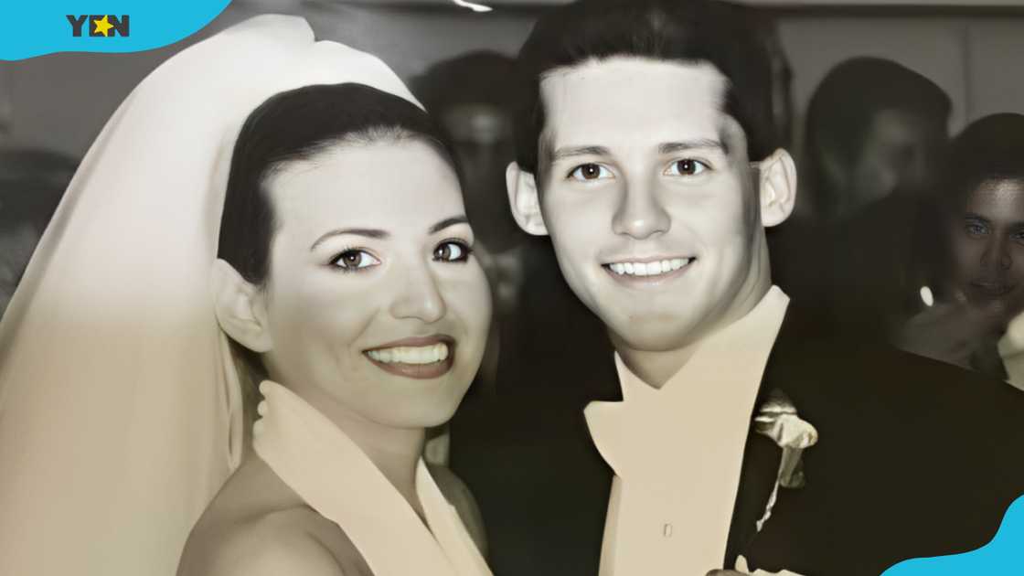 Ashworth and Brandon on their wedding day. Ashworth and Brandon on their wedding day.