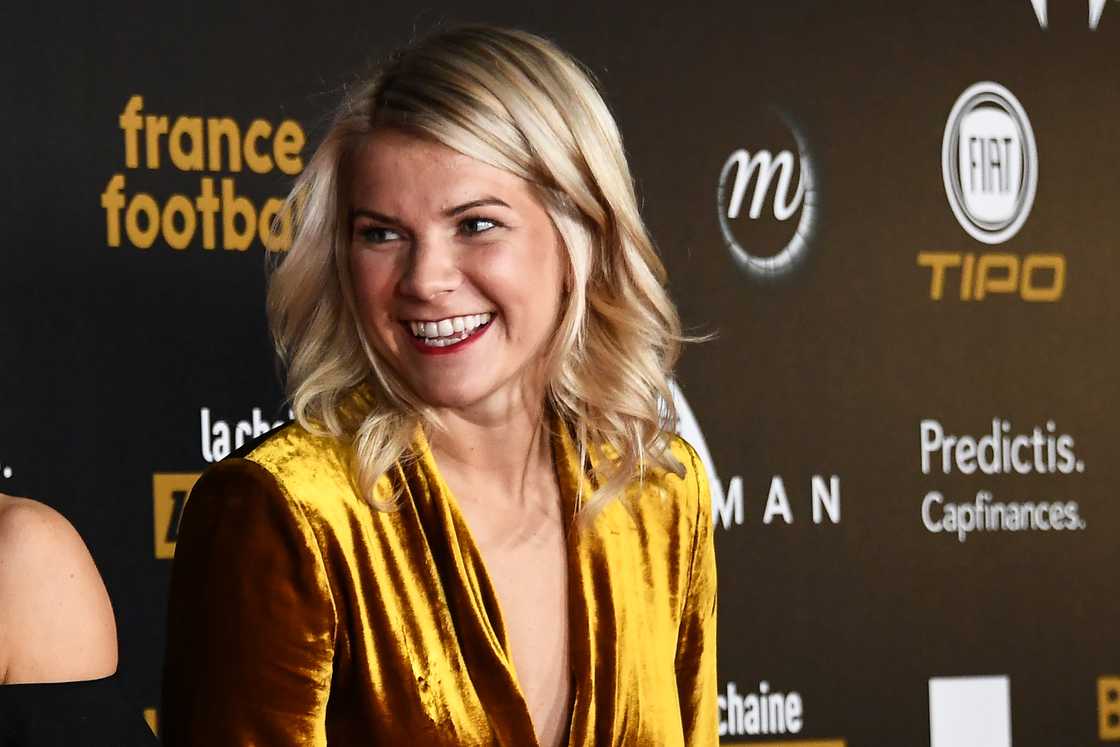 Ada Hegerberg poses upon arrival at the Ballon d'Or award ceremony Ada Hegerberg poses upon arrival at the Ballon d'Or award ceremony