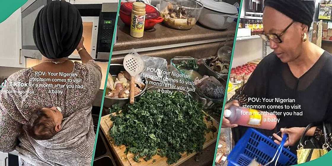 Lady shares sweet video of stepmother who came for omugwo Lady shares sweet video of stepmother who came for omugwo