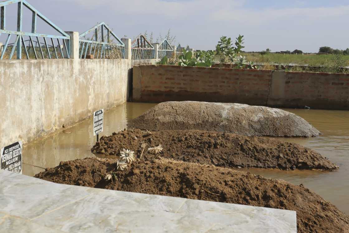 A flooded cemetery in N'Djamena, the capital of Chad A flooded cemetery in N'Djamena, the capital of Chad