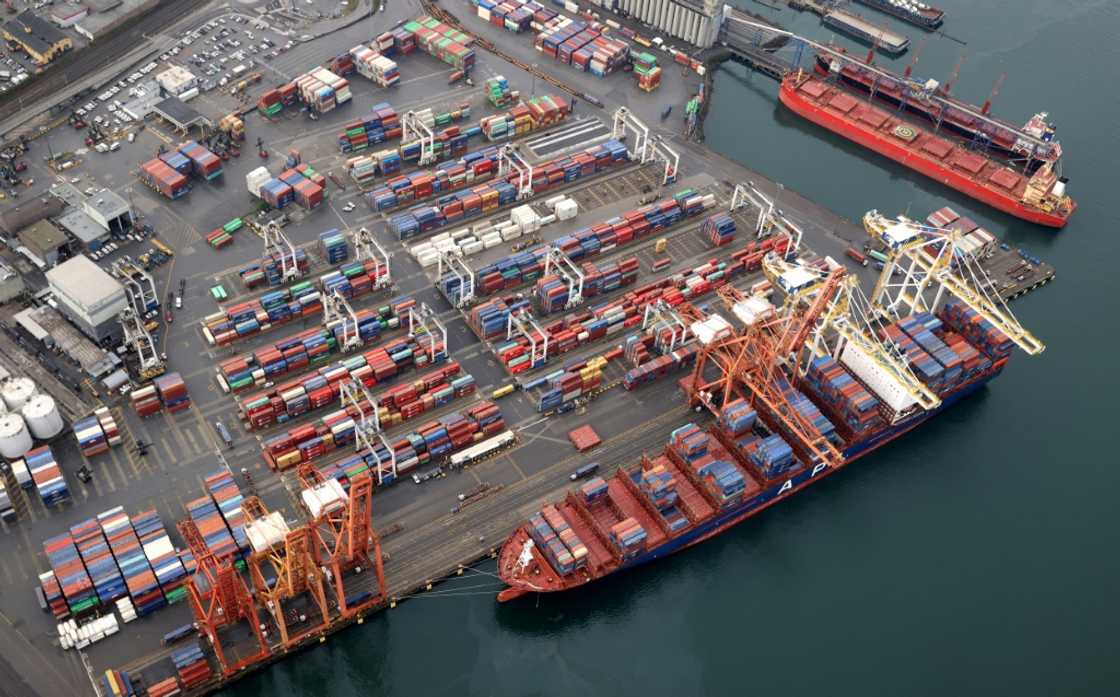 A container ship docks at the Port of Vancouver in November 2021 A container ship docks at the Port of Vancouver in November 2021