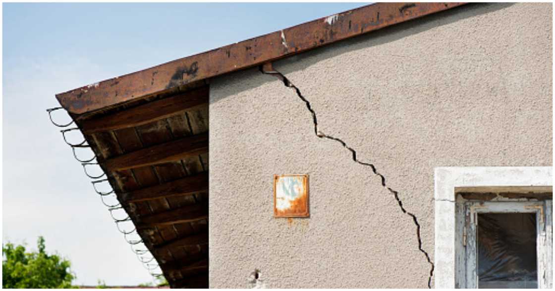 A house with a major crack A house with a major crack